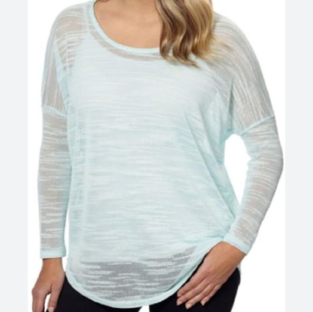 Olive & Oak Women Medium Light Blue Knit Top Long Sleeve Top